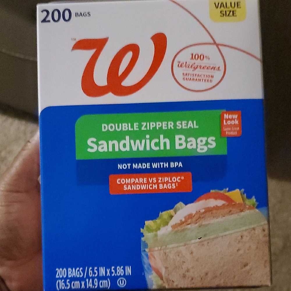 Walgreens Double Zipper Seal Sandwich Bags